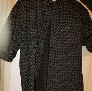 Black short sleeve button down shirt